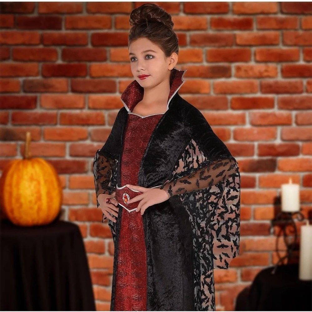 Coffin Queen Vampire Witch Halloween Child Costume SZ 8-10 Amscan Suit Yourself - Picture 3 of 5